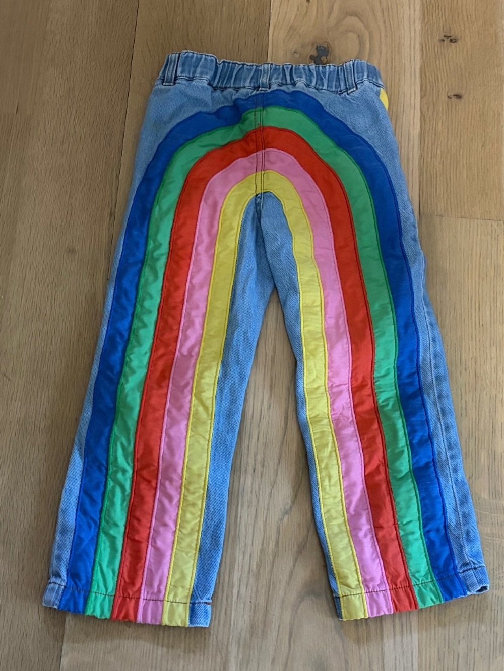 MINI BODEN GIRL'S DENIM RAINBOW JEANS SIZE 5